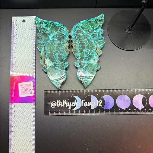 Chrysocolla and Malachite Custom Butterfly and Stand - CHRYSOBTFLY - Picture 3 of 8